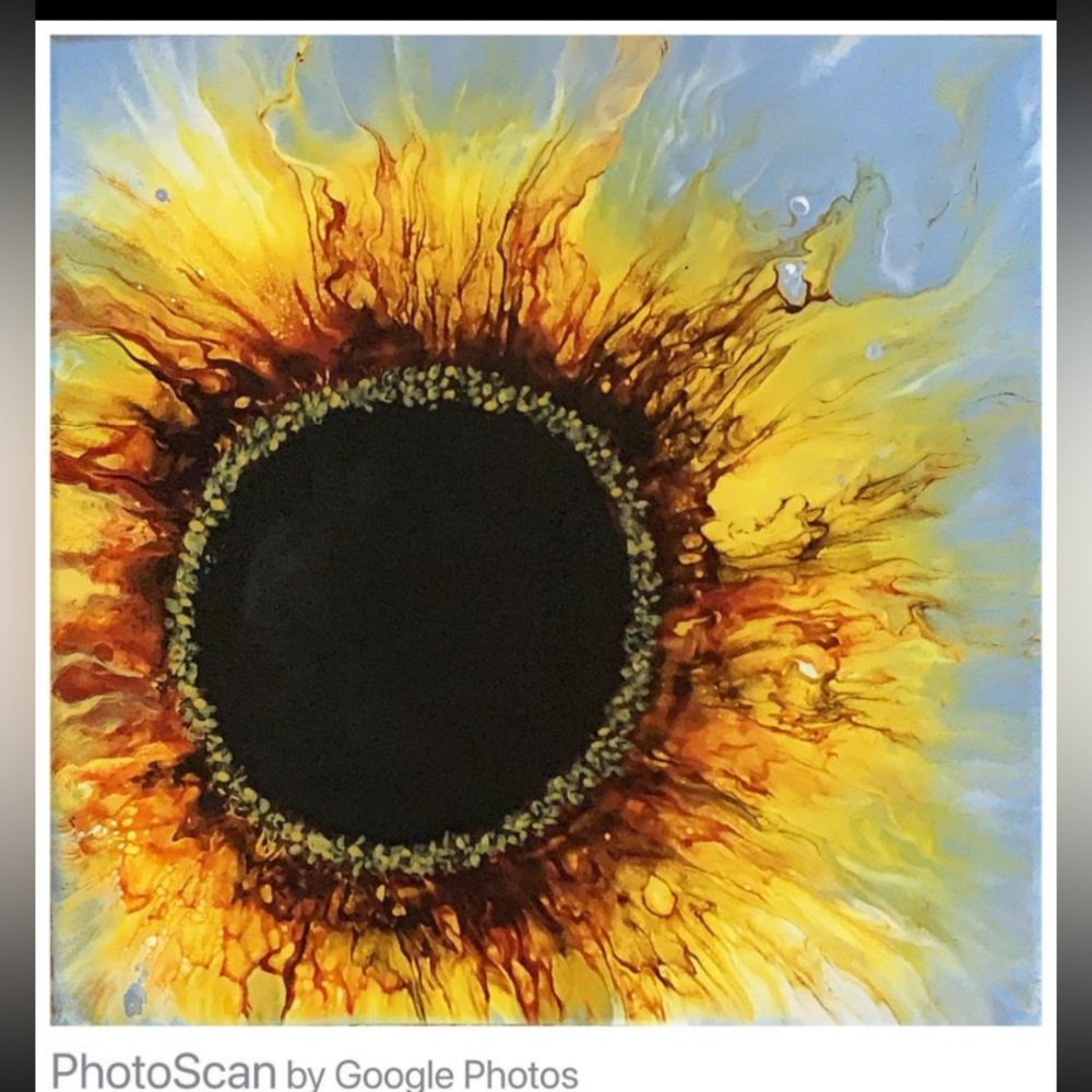 Original Sunflower Acrylic Art Painting 12x12